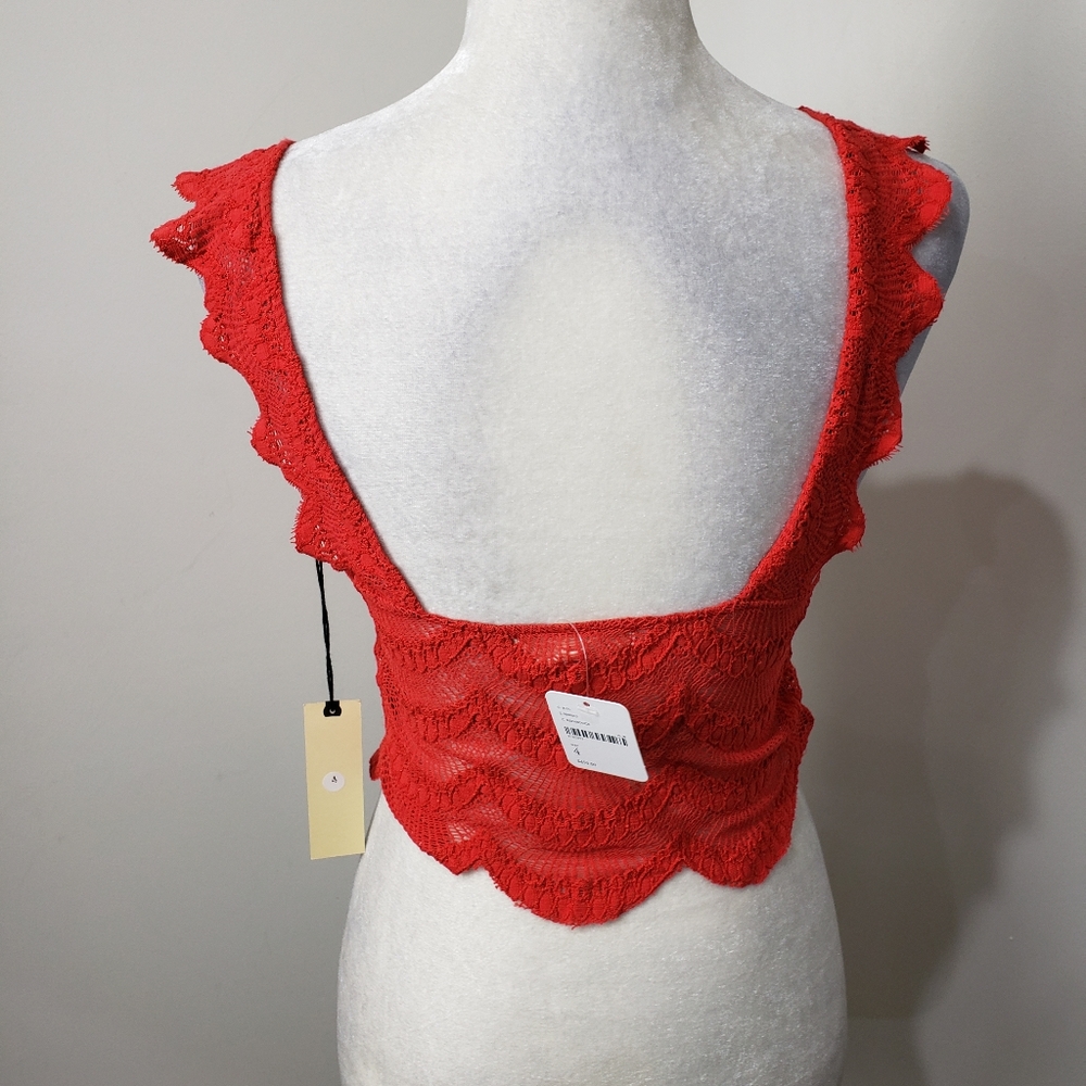 Free people nightcap bralette red lace size 4 nwt - Picture 4 of 8